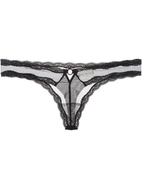 Fleur Du Mal sheer tulle thong Black PY00670100