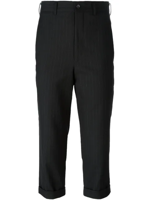 Comme Des Garçons Comme Des Garçons cropped pinstripe trousers Black RPP013