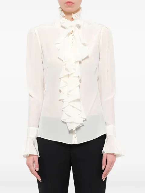 Alexander McQueen poplin ruffle shirt Neutrals 402978QFB25