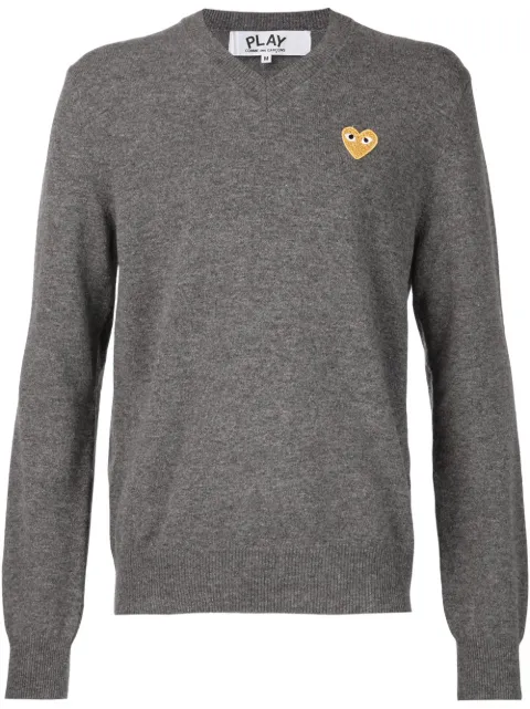 Comme Des Garçons Play embroidered heart jumper Grey P1N048051