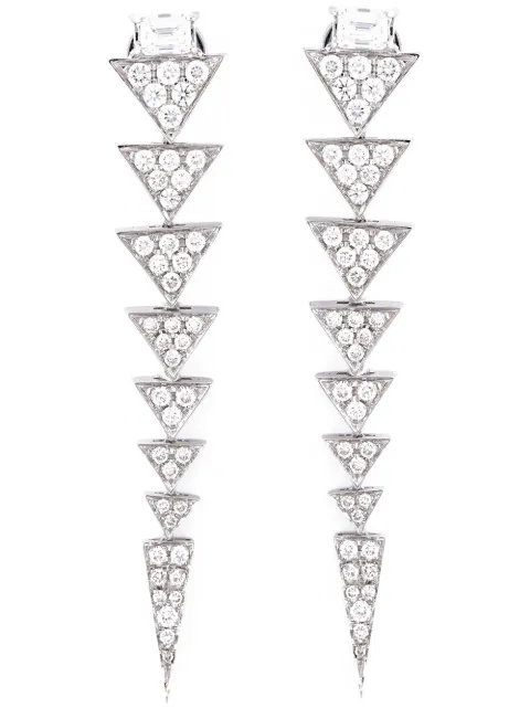 Nikos Koulis long triangle drop diamond earrings Metallic NK23