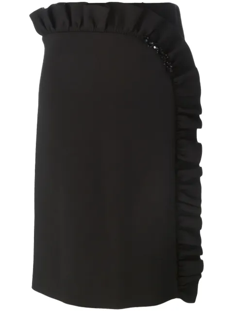 Simone Rocha frilled straight skirt Black 3313E0073