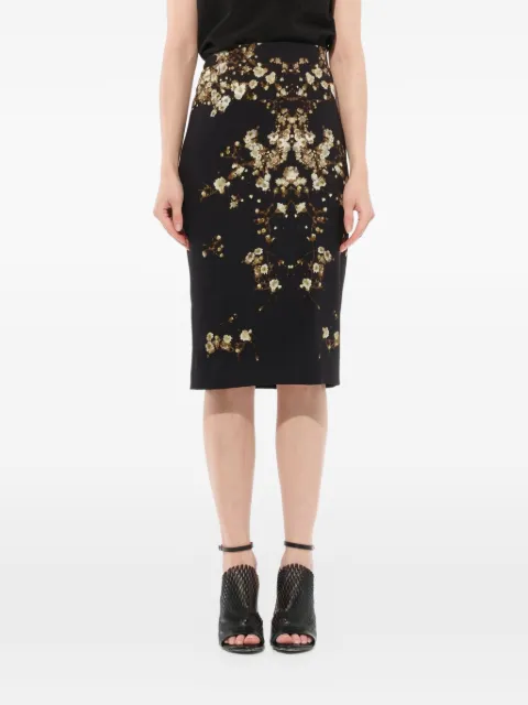 Givenchy floral-print midi pencil skirt Black 15A4002388