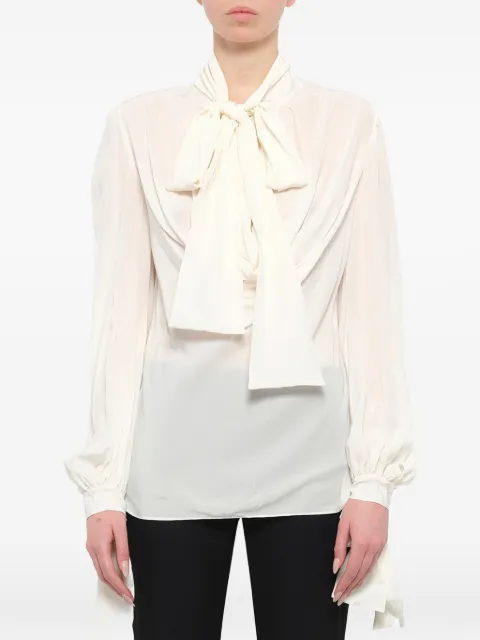 Alexander McQueen pussy bow blouse White 399526QFB25