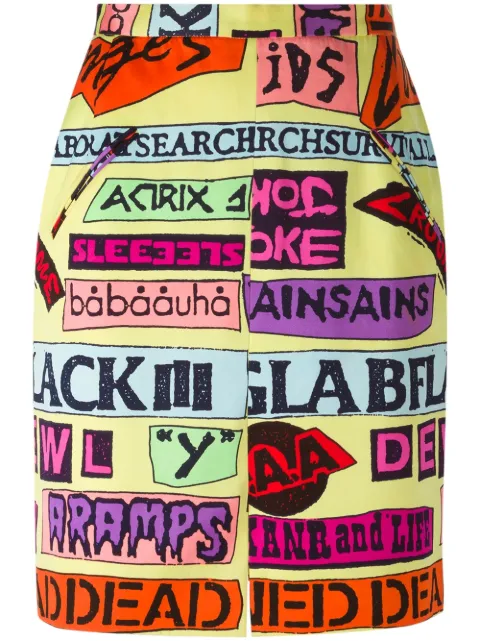 Stephen Sprouse Pre-Owned 'Scrambled rock' print skirt Yellow SPR032
