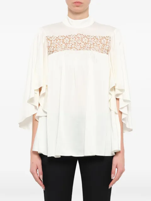 Alexander McQueen lace-panel blouse White 391950QFE04