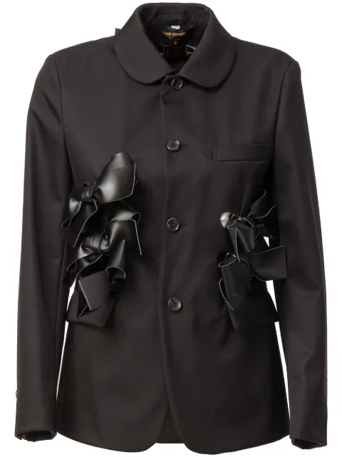 Comme Des Garçons bow appliqué round collar blazer Black GPJ013051