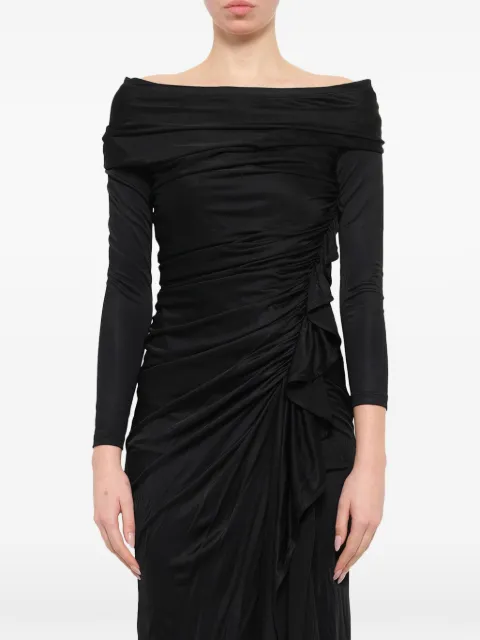 Givenchy long-sleeve gathered maxi dress Black 15A2715434