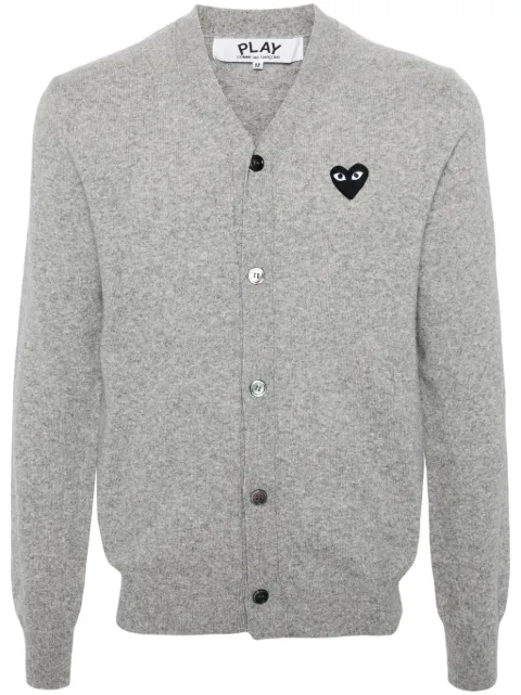 Comme Des Garçons Play logo patch v-neck cardigan Grey P1N024