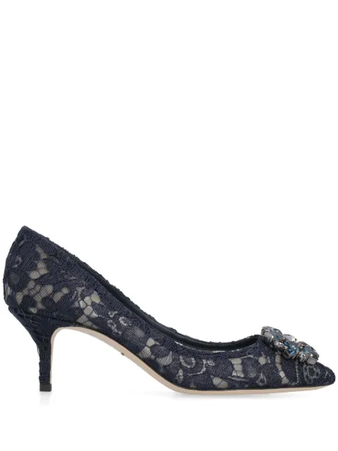 Dolce & Gabbana lace-detail heeled pumps Blue CD0066AL198