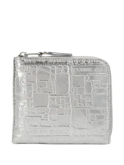Comme Des Garçons Wallet logo-embossed leather wallet Metallic SA3100EG