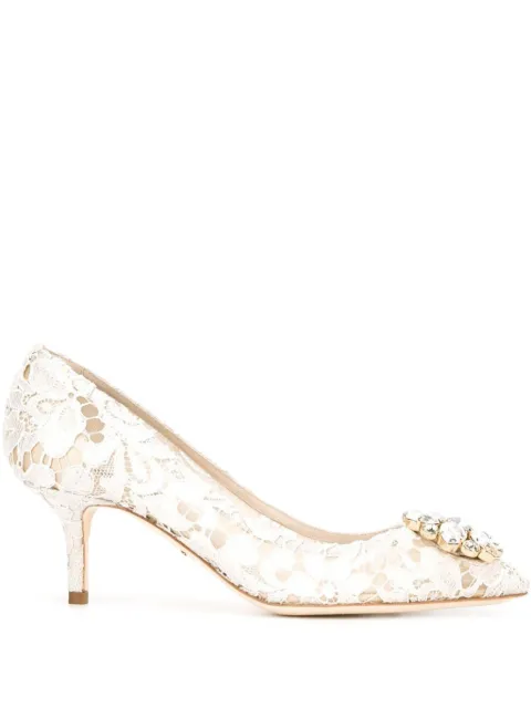 Dolce & Gabbana lace Rainbow pumps with brooch detailing Grey CD0066AL198