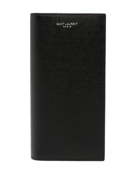 Saint Laurent logo-print grained-leather wallet Black 396308BTY0N