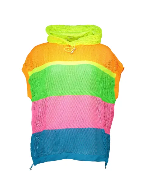 Love Moschino striped mesh sleeveless hoodie Green WSL9600X0915