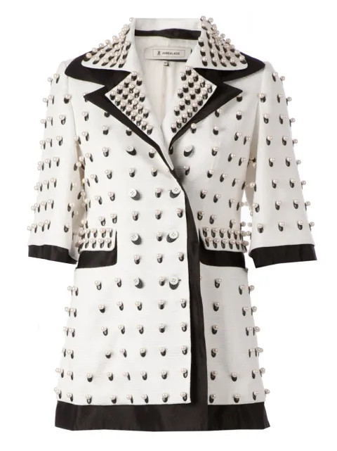 Anrealage pearls embellished coat White 15SC16