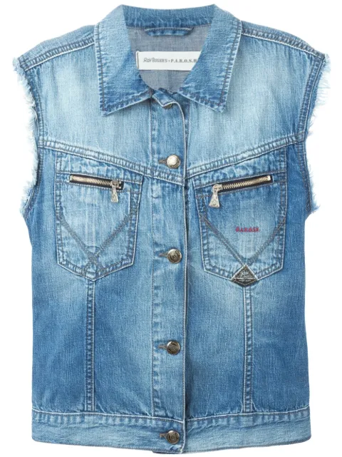 P.A.R.O.S.H. embroidered denim vest Blue DEIROYD410005Z