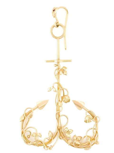 Natasha Zinko 18kt yellow gold anchor curved earring Metallic NZ61