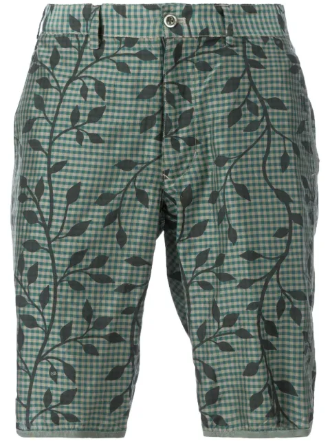08Sircus gingham and floral print shorts Green 15SMPT23