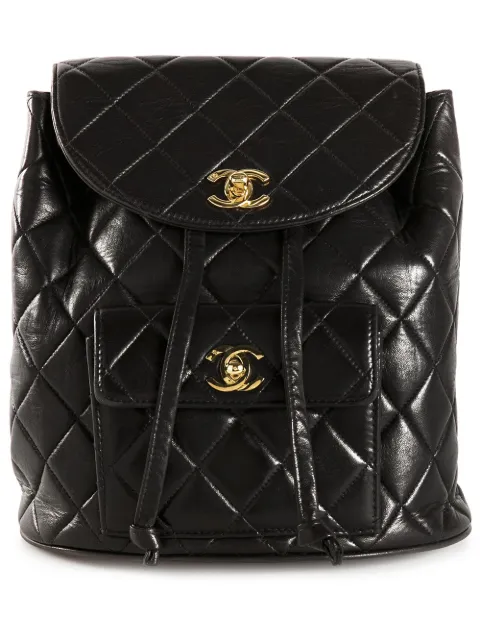 CHANEL Pre-Owned 'CC' quilted backpack Black Q6B0NE1IK5003