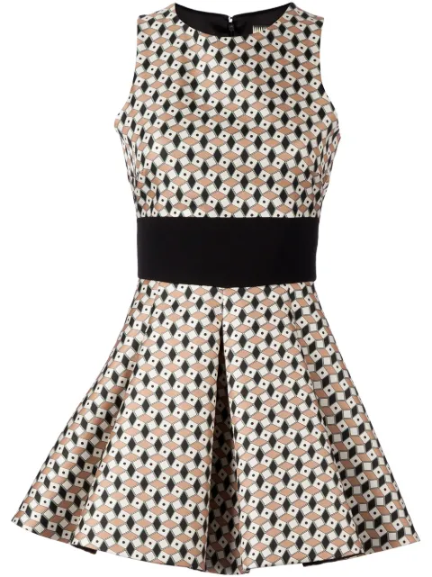 Fausto Puglisi graphic print flared dress Black H0125791