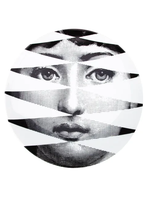 Fornasetti jagged face plate Black PTVX046