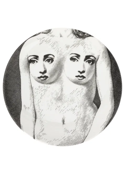 Fornasetti nude faces plate Black PTVX307