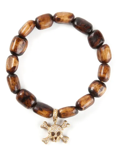 Loree Rodkin gold and diamond skull head bracelet Brown LR1759