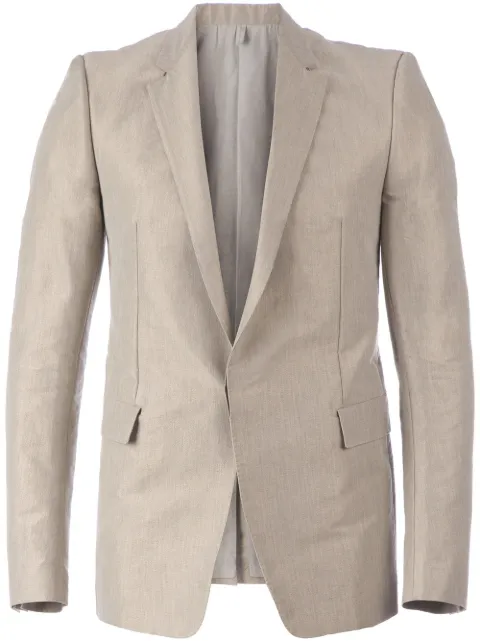 Deepti concealed button fastening classic blazer Grey J001