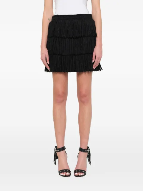 Lanvin fringed mini skirt Black RWST41052399H14