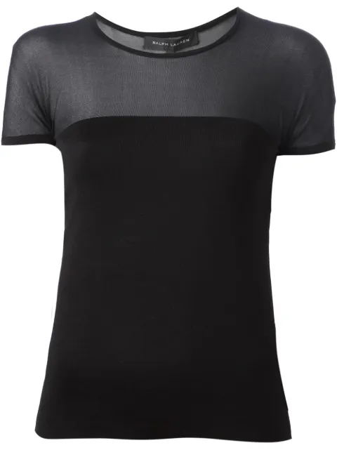 Ralph Lauren Collection sheer panel t-shirt Black 519IVD92SVD92A0001