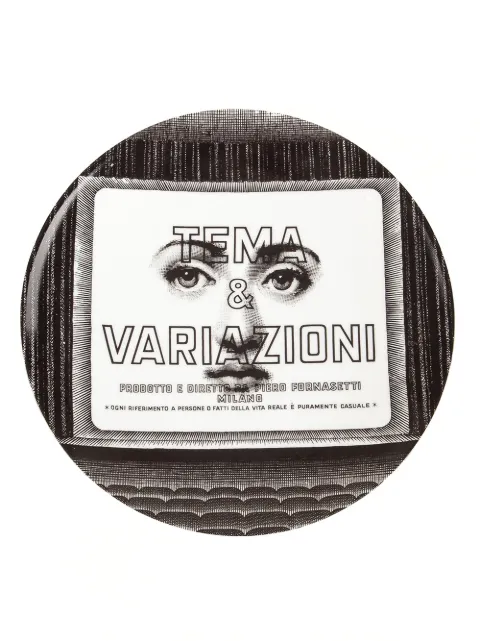 Fornasetti printed plate Black PTVX283