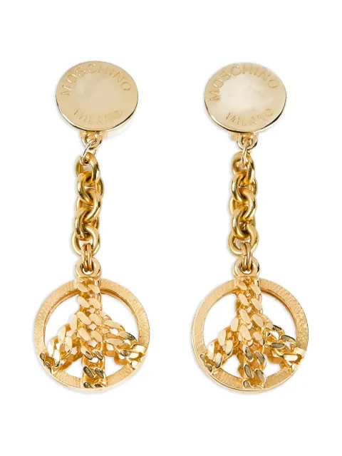 Moschino Pre-Owned 1980s peace-sign earrings Gold NF1363