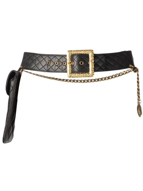 CHANEL Pre-Owned quilted holster belt Black 60CH87039