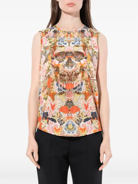 Alexander McQueen floral-print skull-motif vest Orange 344310QCZ040915