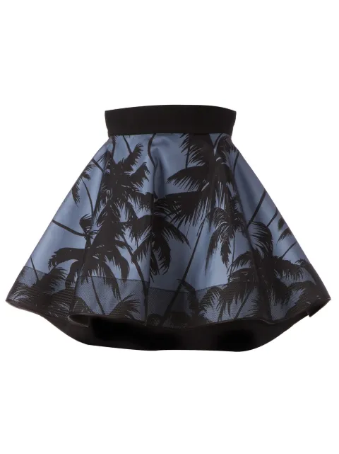 Fausto Puglisi palm tree print flared skirt Blue FP413