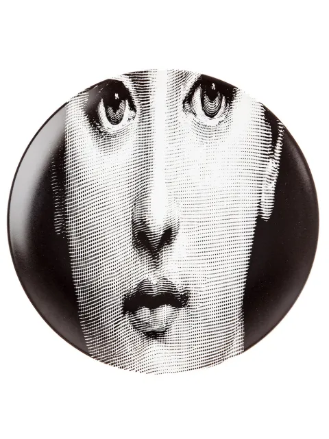 Fornasetti face print plate Black PTVX052