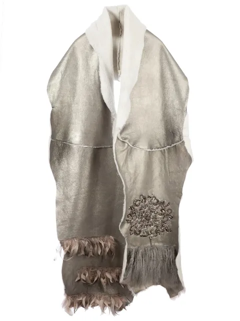 Le Cuir Perdu metallic cardi-coat Grey 1301905