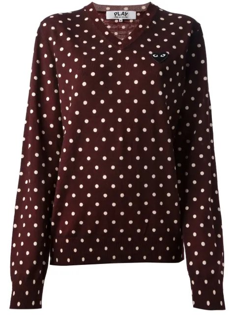 Comme Des Garçons Play polka dot sweater Red P1N036