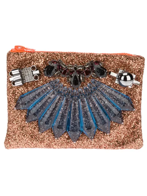 YOU MAWO glitter pouch Yellow AW13BAG13