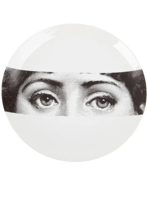 Fornasetti eyes round plate Black PTVX032