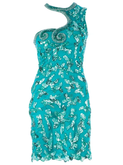 Georges Mak 'Madje' sequinned one-shoulder dress Blue MADJE