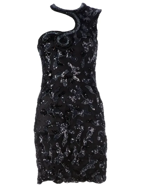 Georges Mak 'Madje' sequinned one shoulder dress Black MADJE