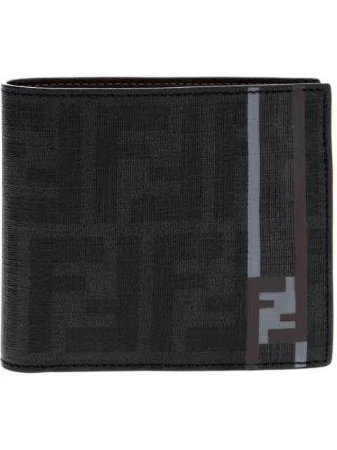 FENDI logo-pattern bifold wallet Black 7M016900D19