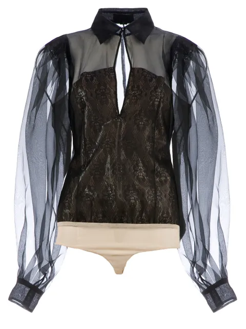 Cristiano Burani sheer lace blouse Black PE13DEF89