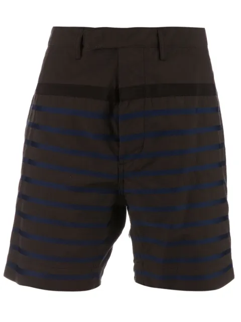 sacai striped shorts Brown 1300412M