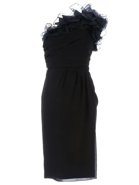 Giambattista Valli ruffled one-shoulder dress Black P13RV5200