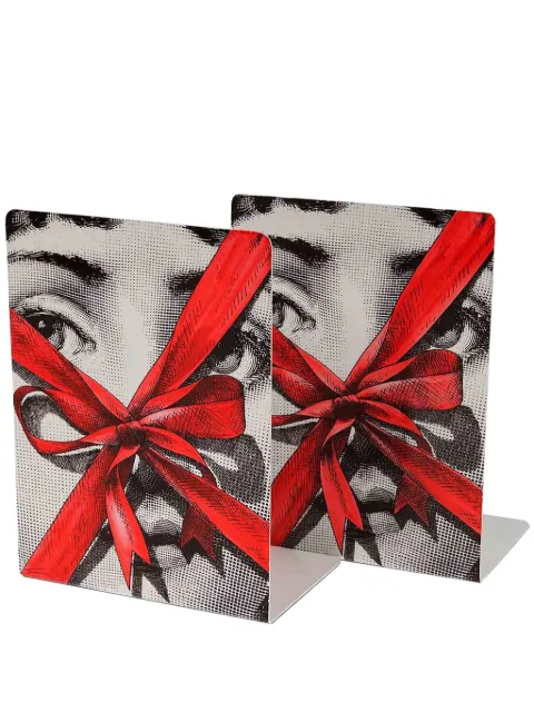 Fornasetti printed metal bookends Red C17Y300