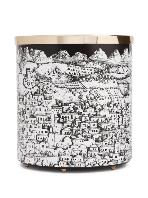Fornasetti Jerusalem paper basket Black C11X212