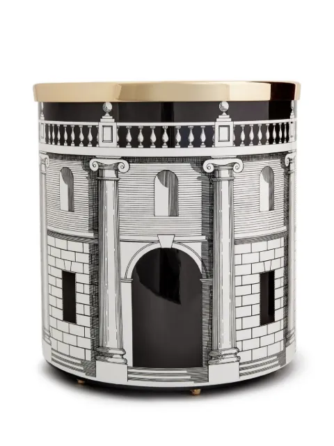 Fornasetti Castle-print paper basket Black C11X005
