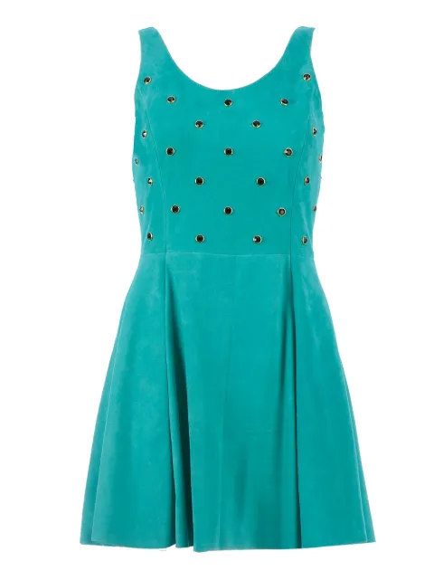 Drome Embellished leather dress Green DPD0226D35